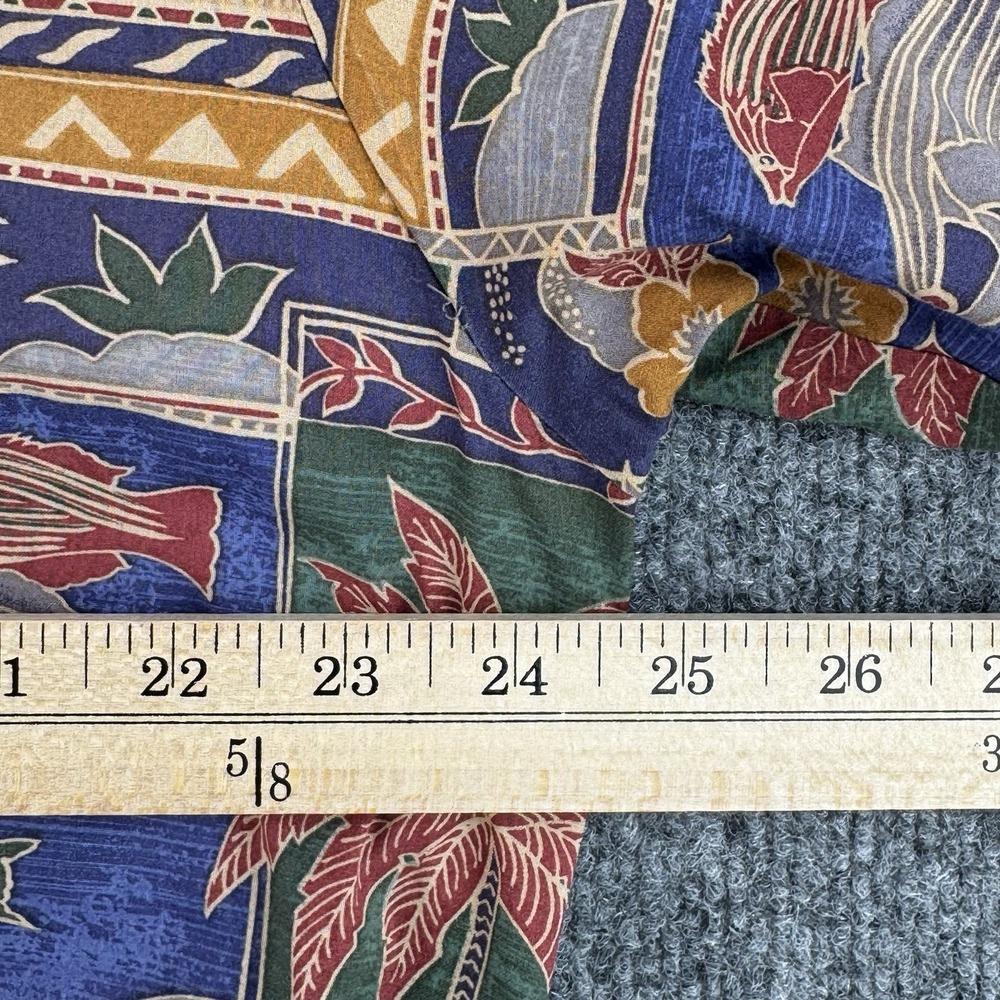 Tori Richard Button Up Shirt Mens L Multicolor Turtle Palm Trees Hawaiian USA - Picture 9 of 11